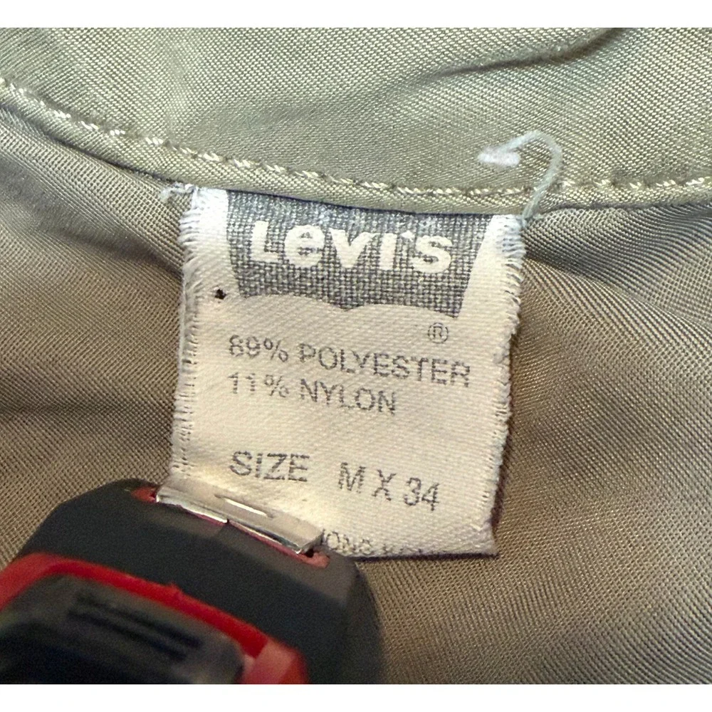 VTG Levis SilverTab Mens Data Khaki Cargo Pants Tan Techwear Bungee Sz M x 34